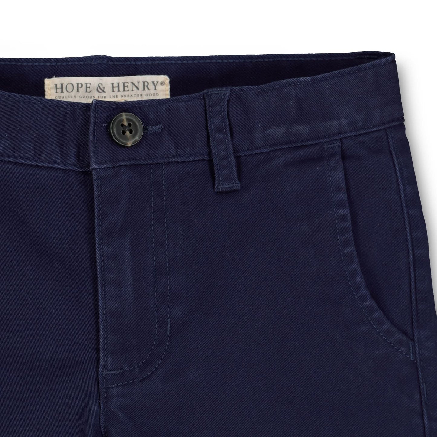 Organic Stretch Twill Toddler & Kid Chino Pants - Navy
