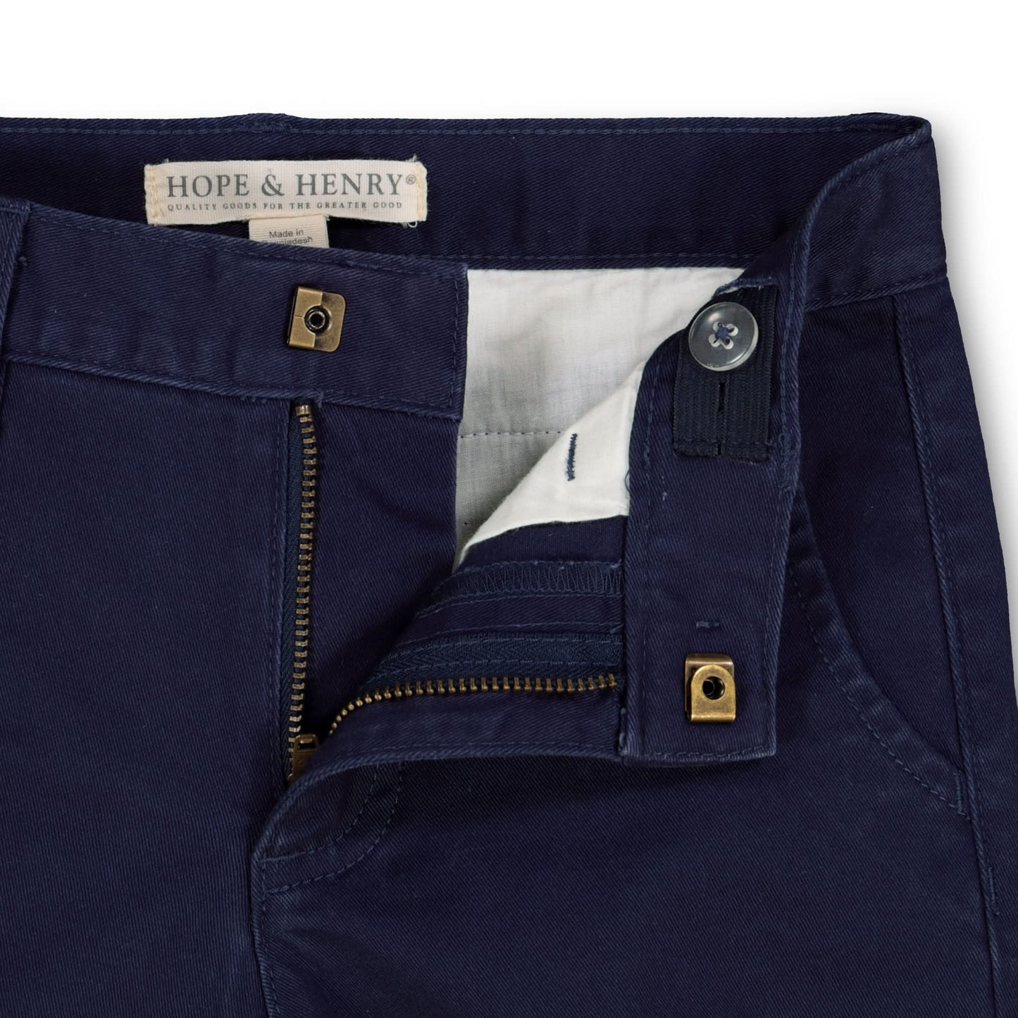 Organic Stretch Twill Toddler & Kid Chino Pants - Navy