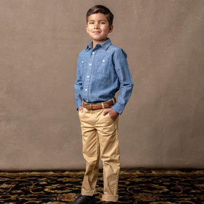 Boys Organic Skinny Stretch Twill Chino - Khaki