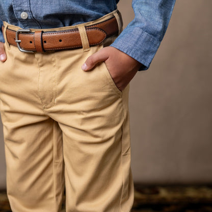 Boys Organic Skinny Stretch Twill Chino - Khaki