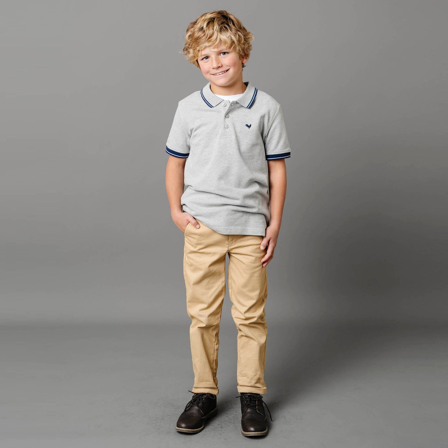 Boys Organic Skinny Stretch Twill Chino - Khaki