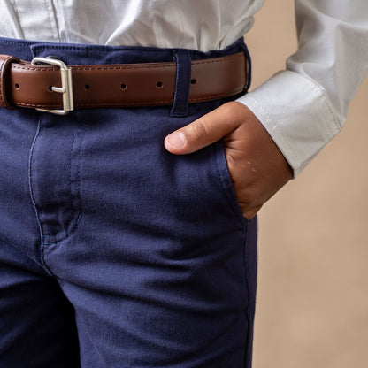 Organic Stretch Twill Toddler & Kid Chino Pants - Navy