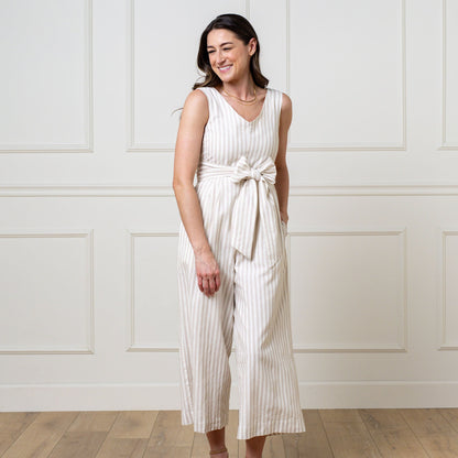 Women's Tie-Waist Wide Leg Jumpsuit