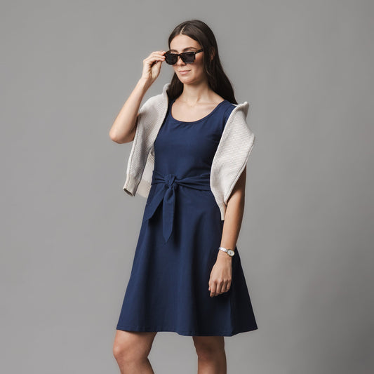 Women's Organic Tie-Waist Knit Dress