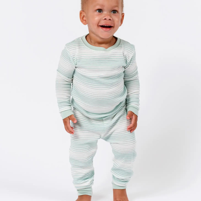 Organic Baby / Toddler Pajamas - Sea Breeze Stripe