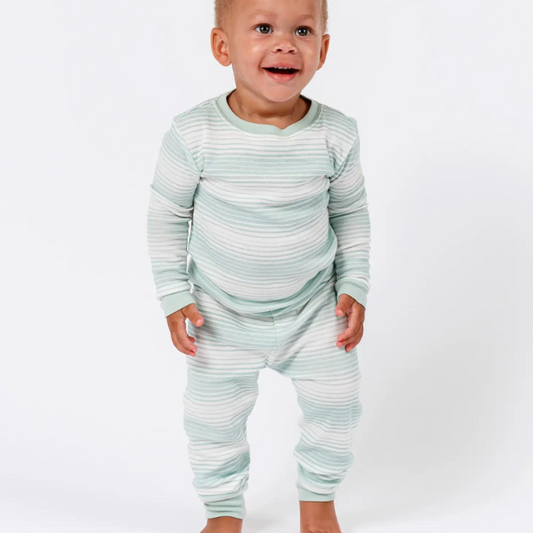 Organic Baby / Toddler Pajamas - Sea Breeze Stripe