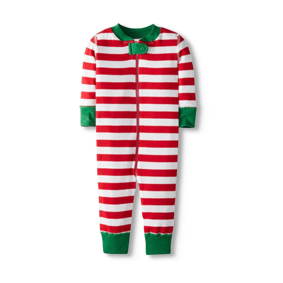 Organic Footless Baby Romper - Holiday Stripe