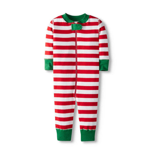 Organic Footless Baby Romper - Holiday Stripe