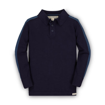 Baby Boy Long Sleeve Organic Sweater Polo