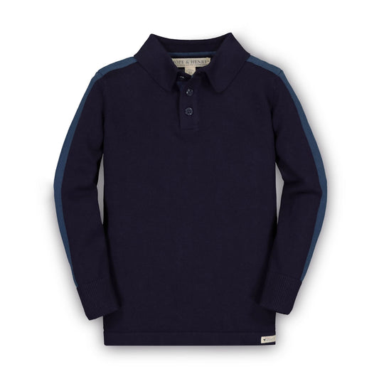 Baby Boy Long Sleeve Organic Sweater Polo