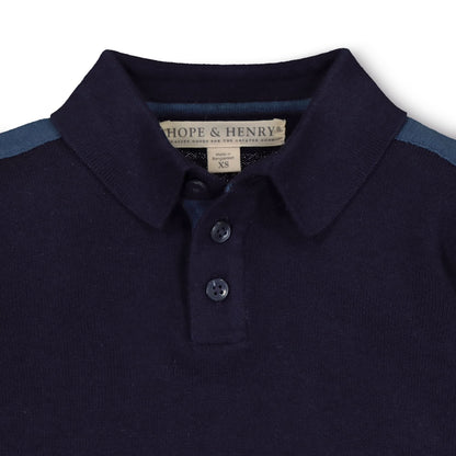 Baby Boy Long Sleeve Organic Sweater Polo