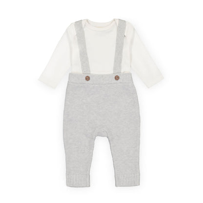 Baby Organic Knit Bodysuit and Sweater Overall Set