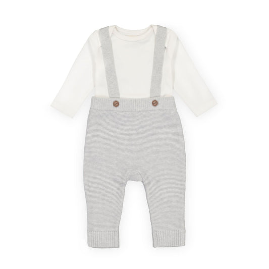 Baby Organic Knit Bodysuit and Sweater Overall Set