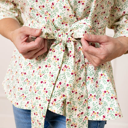 Women's Puff Sleeve Wrap Top