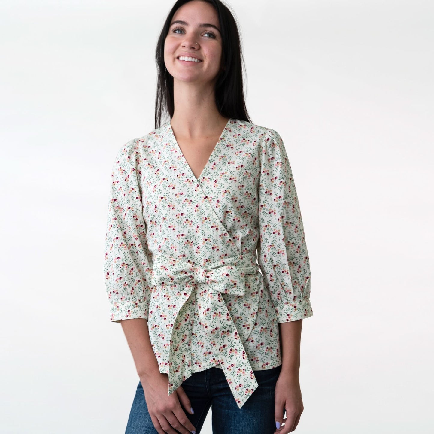 Women's Puff Sleeve Wrap Top