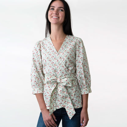 Women's Puff Sleeve Wrap Top