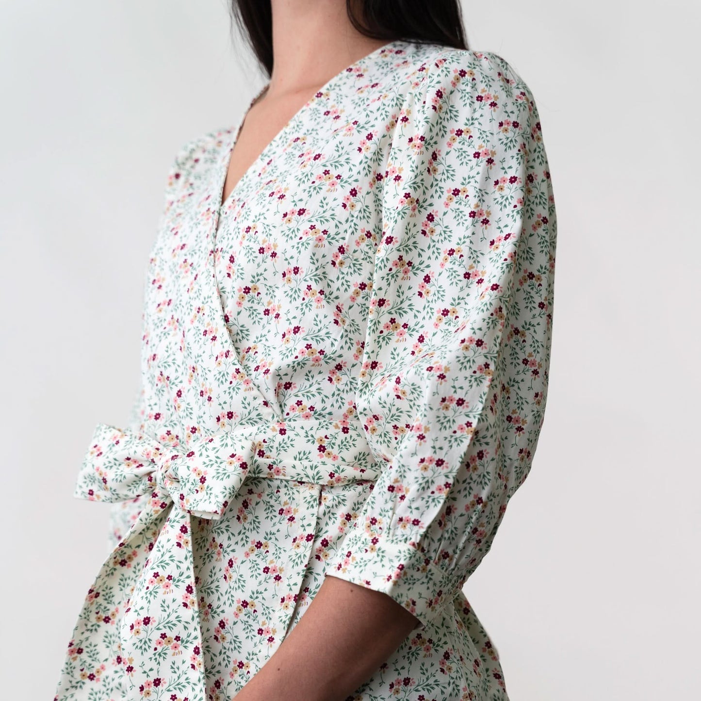 Women's Puff Sleeve Wrap Top