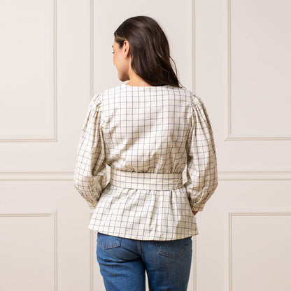 Women's Puff Sleeve Organic Wrap Top