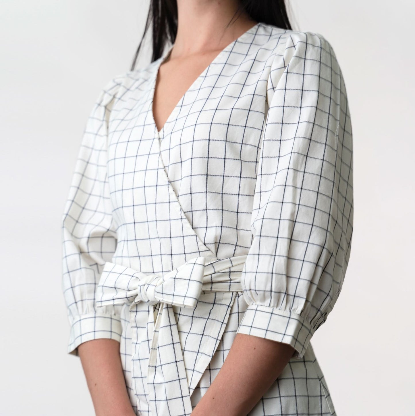 Women's Puff Sleeve Organic Wrap Top