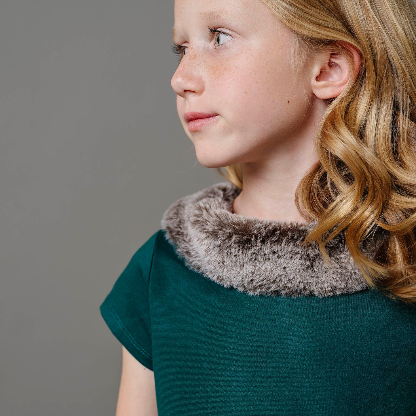 Baby Girl Fit and Flare Ponte Dress with Faux Fur