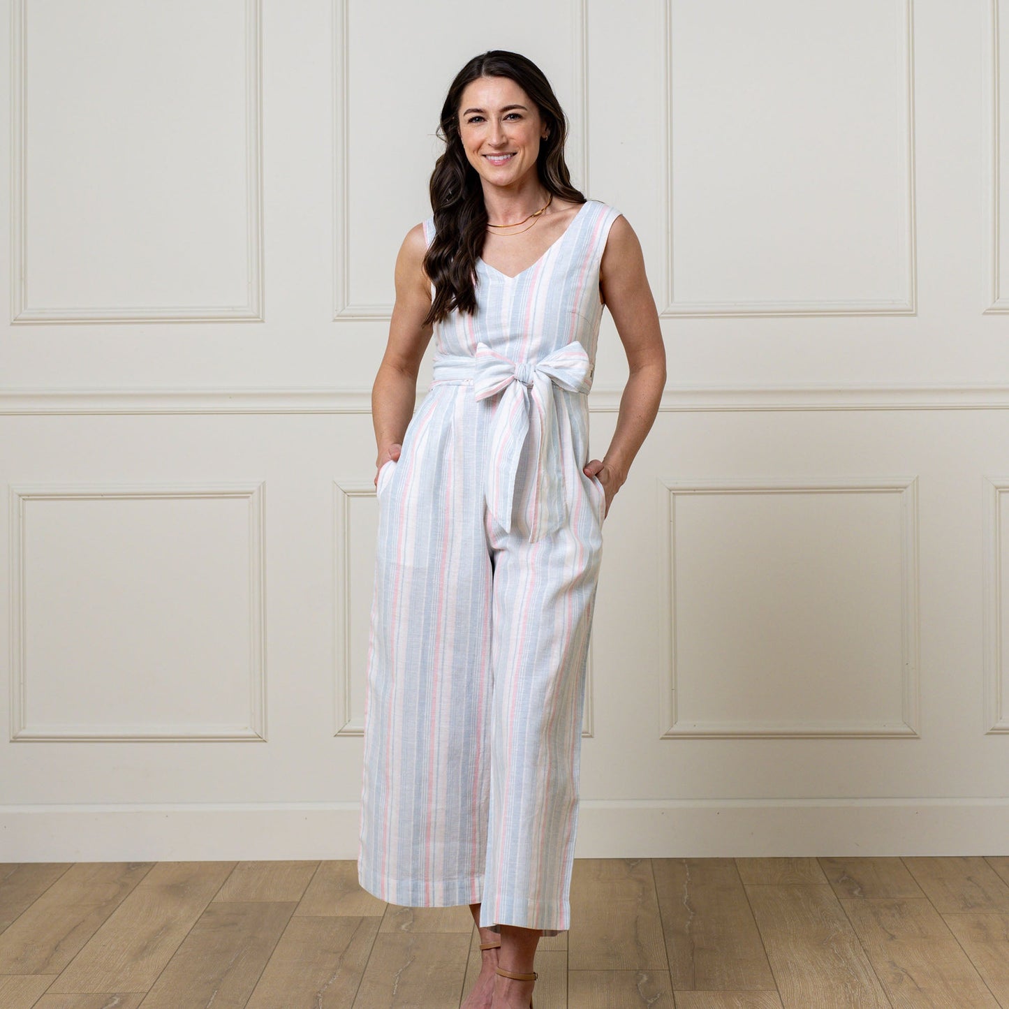 Women's Tie-Waist Wide Leg Jumpsuit