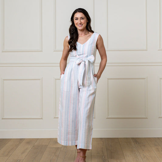 Women's Tie-Waist Wide Leg Jumpsuit