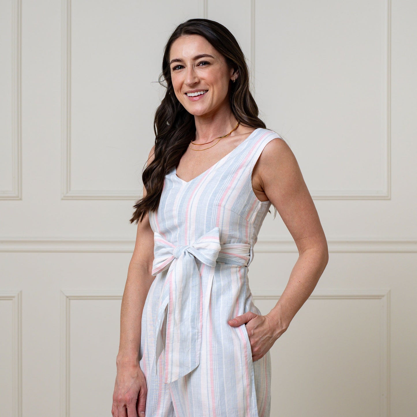Women's Tie-Waist Wide Leg Jumpsuit