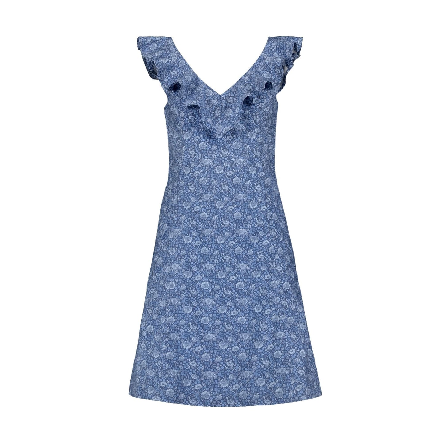 Women's V-Neck Ruffle Shift Dress