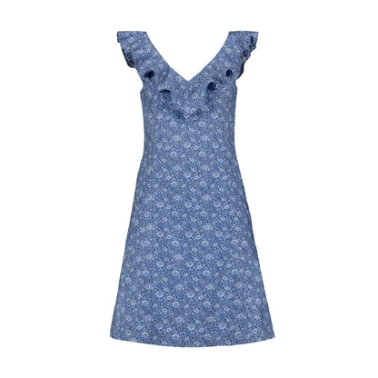 Women's V-Neck Ruffle Shift Dress