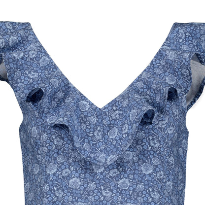 Women's V-Neck Ruffle Shift Dress