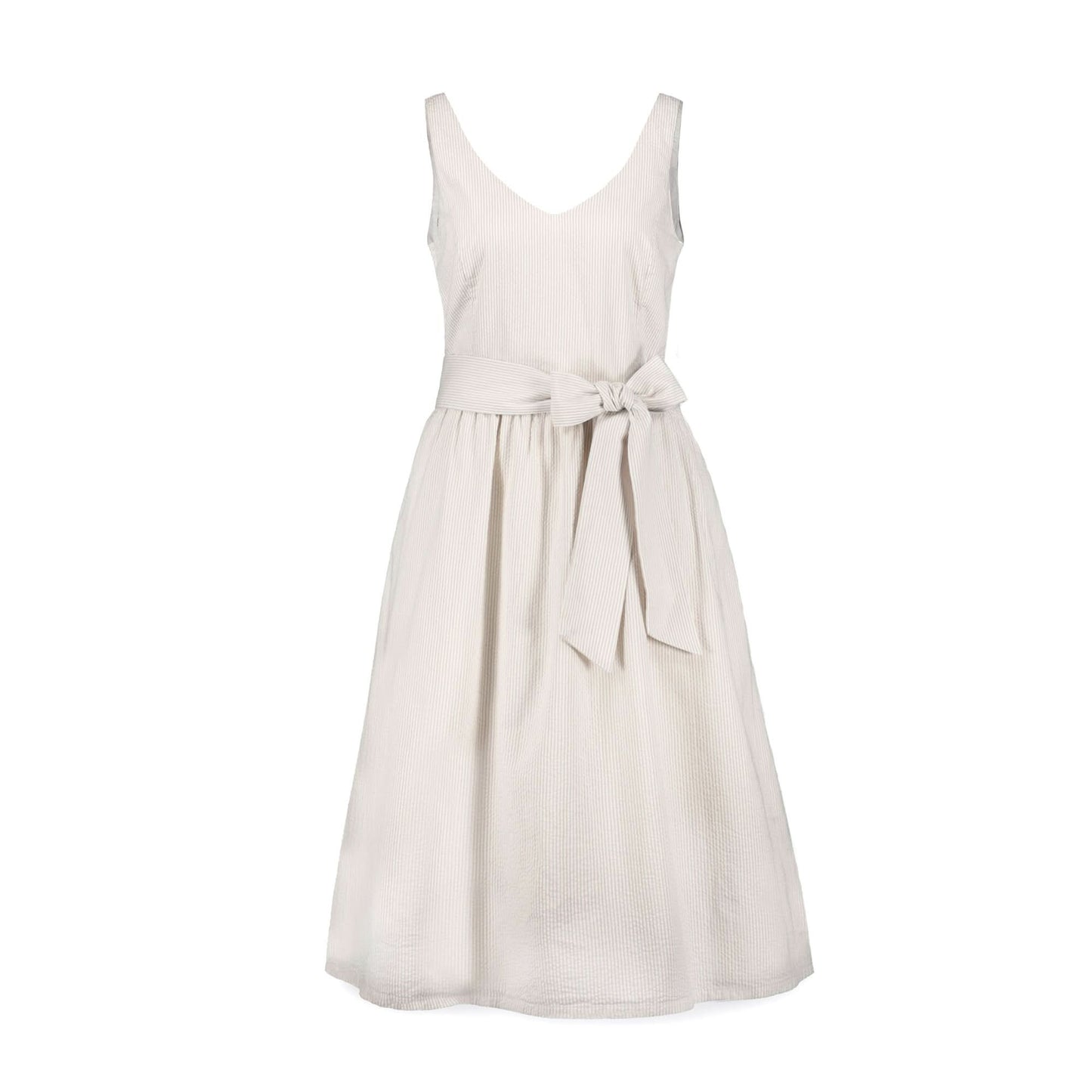 Women's A-Line Organic Dress with Sash Taupe