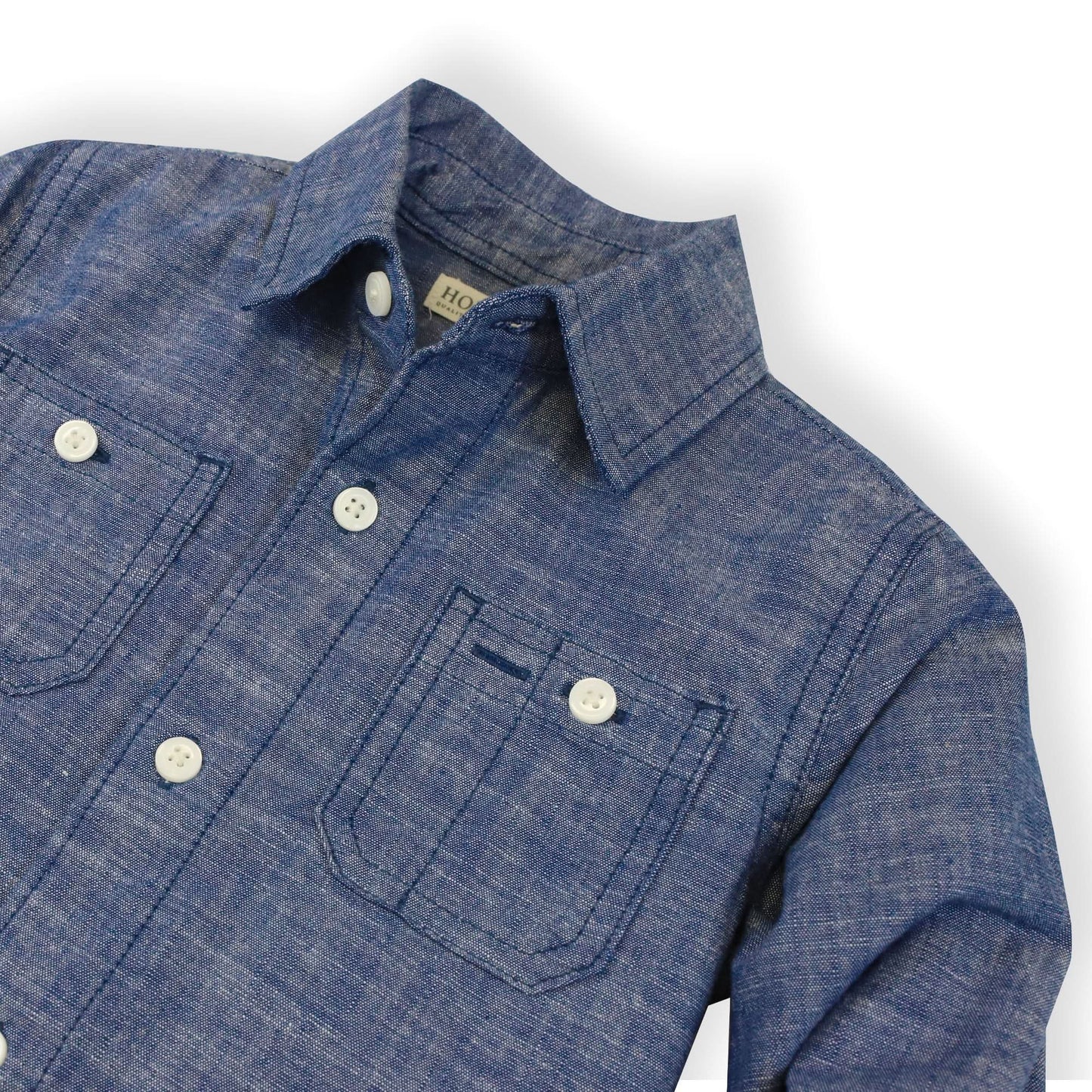 Boys Organic Chambray Button Down Shirt