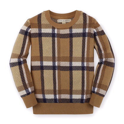 Baby Boy Crew Neck Organic Pullover Sweater