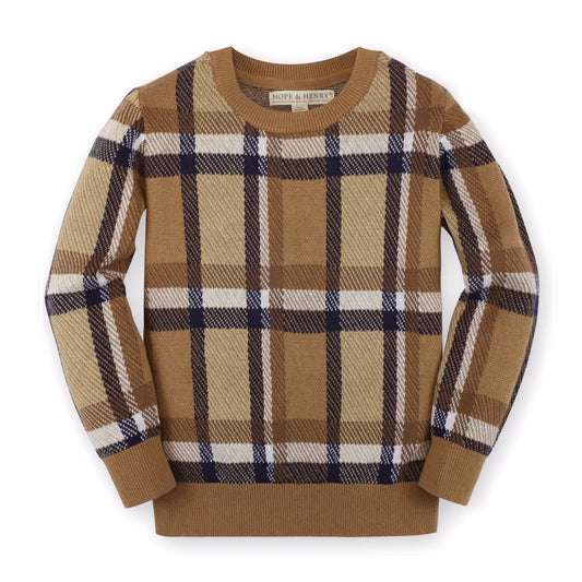 Baby Boy Crew Neck Organic Pullover Sweater