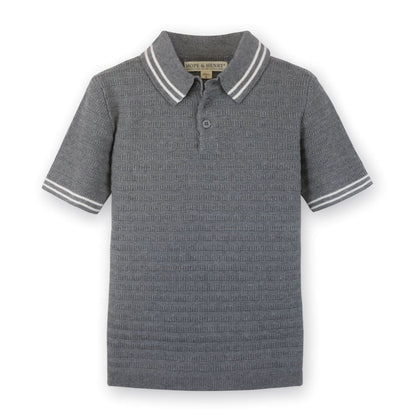 Baby Boy Short Sleeve Organic Sweater Polo
