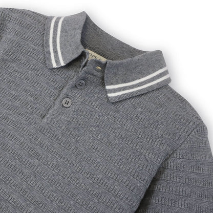 Baby Boy Short Sleeve Organic Sweater Polo