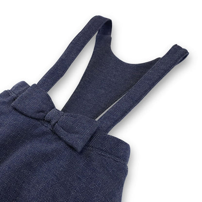 Girls Fleece Bow Front Suspender Skirt