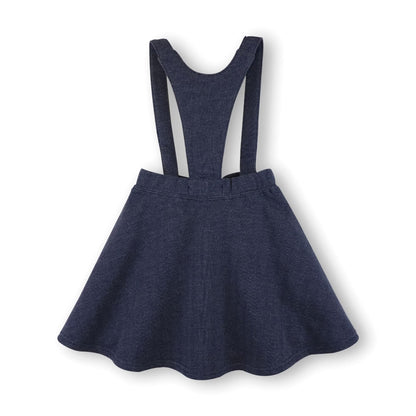 Girls Fleece Bow Front Suspender Skirt