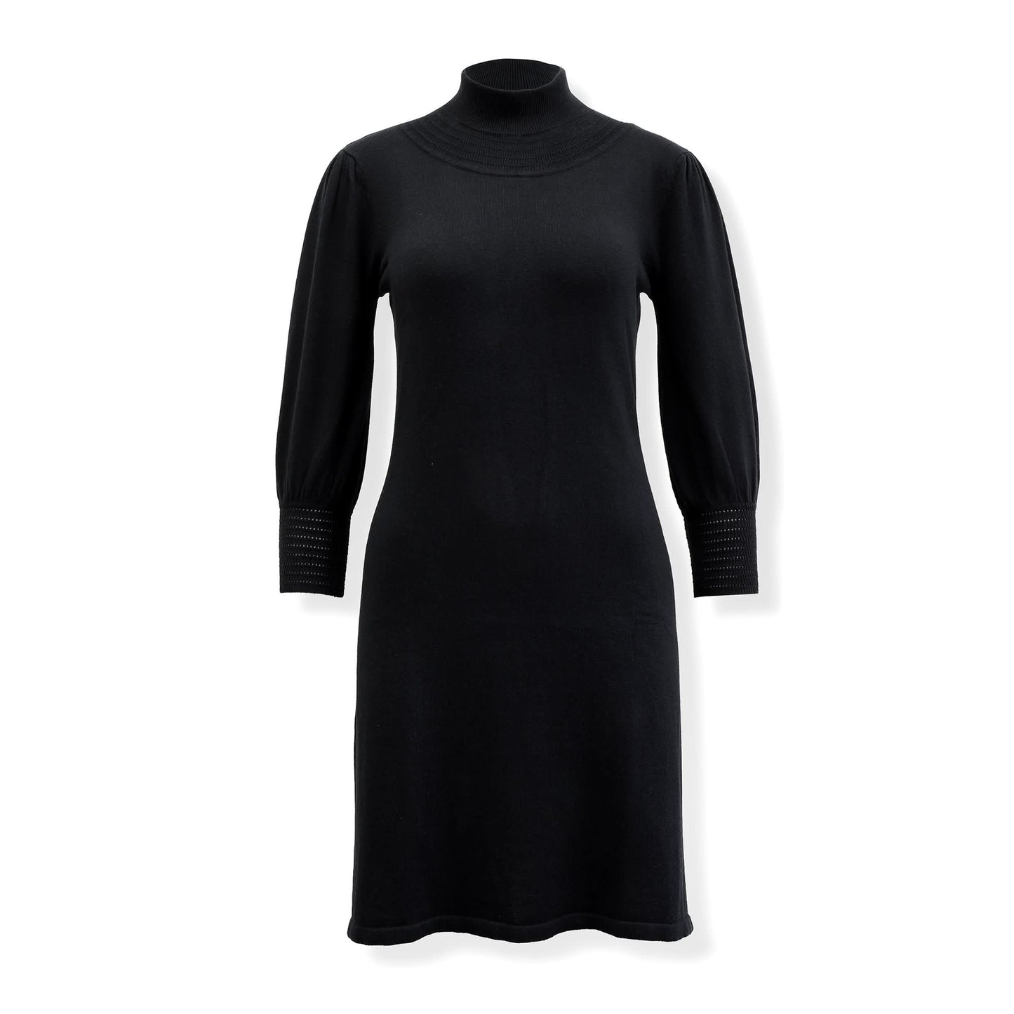 Women's Mock Neck Puff Sleeve Sweater Dress