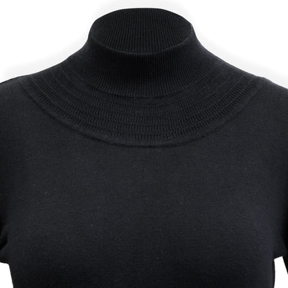 Women's Mock Neck Puff Sleeve Sweater Dress