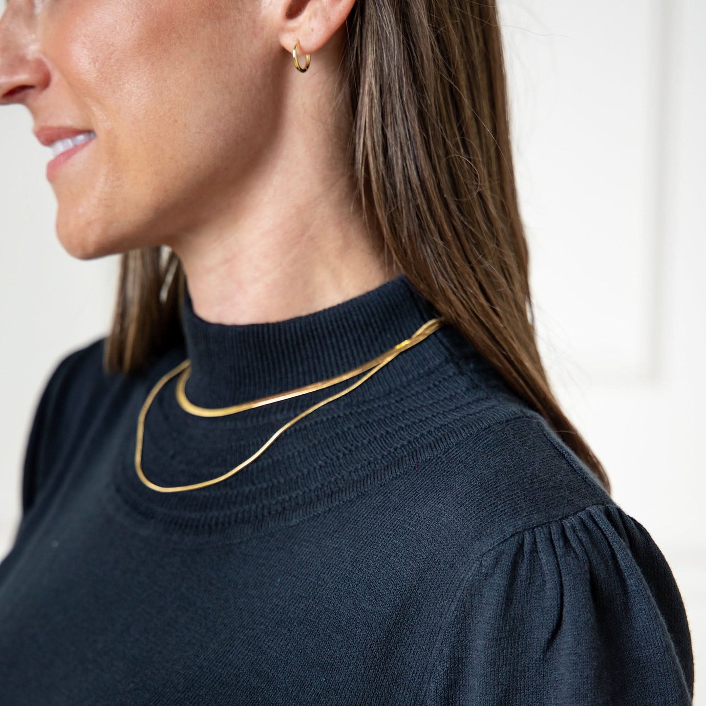 Women's Mock Neck Puff Sleeve Sweater Dress