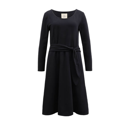 Organic Women's Long Sleeve Tie-Waist Knit Dress