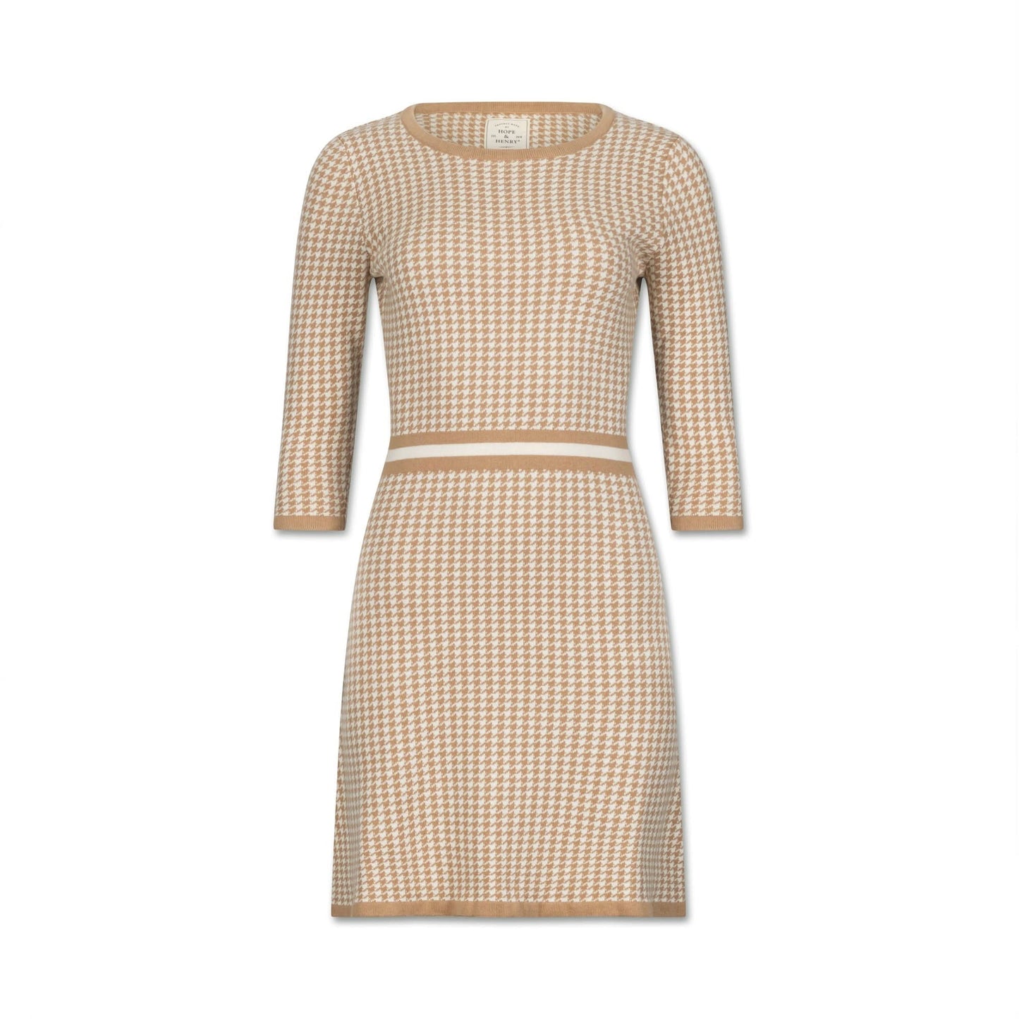 Women's 3/4 Sleeve Fit and Flare Sweater Dress