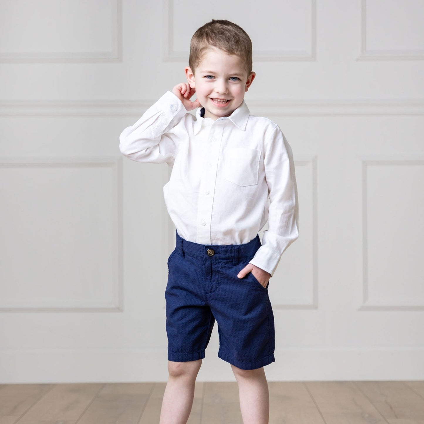 Baby Boy Organic Seersucker Short