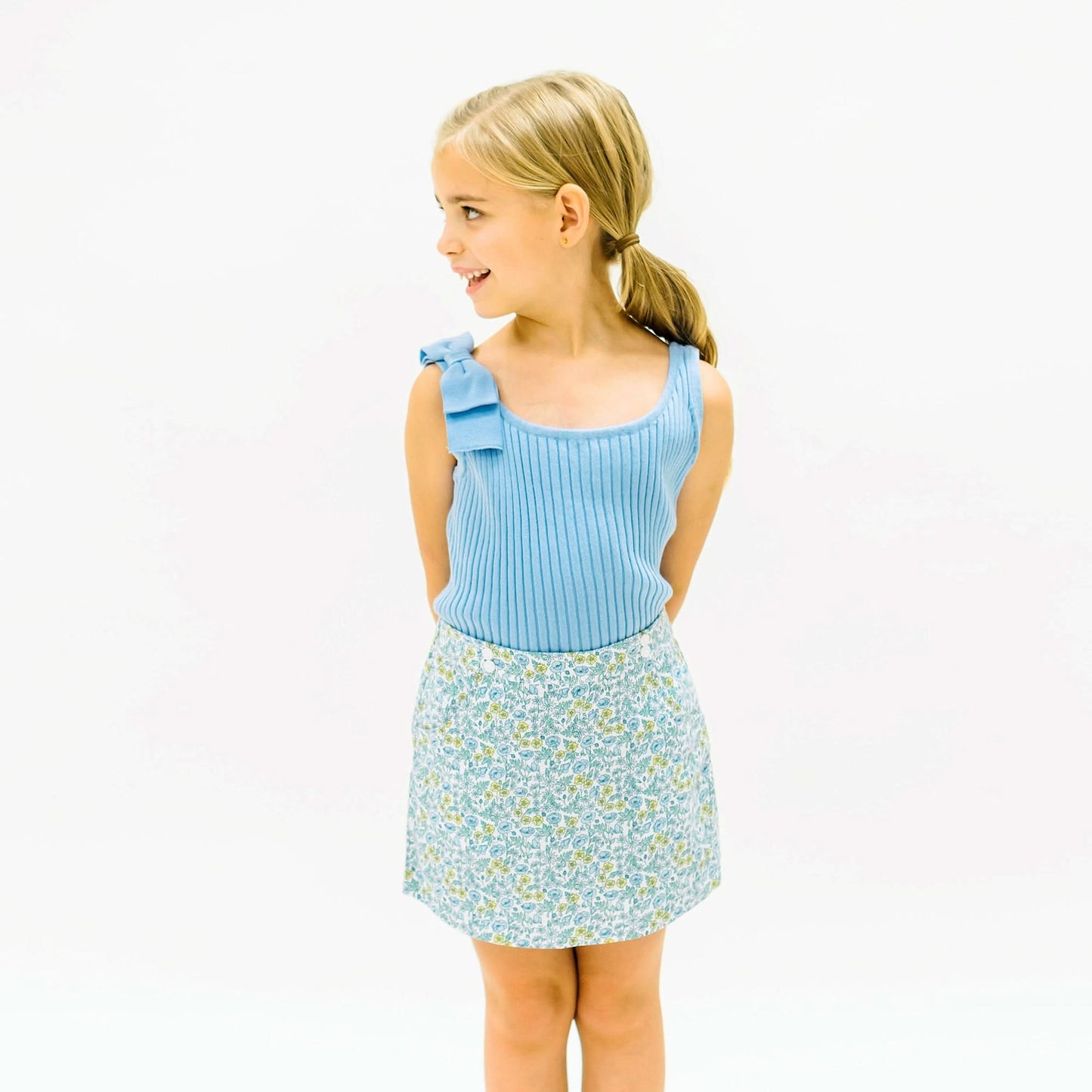 Girls Organic Bow Sweater Tank