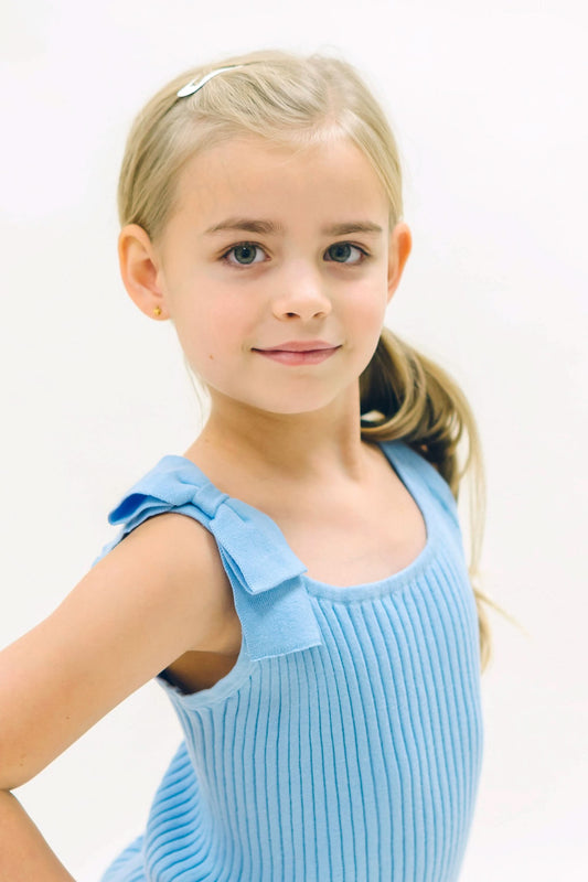 Girls Organic Bow Sweater Tank