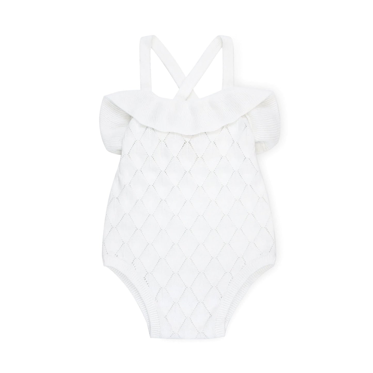 Baby Girl Ruffle Sweater Romper