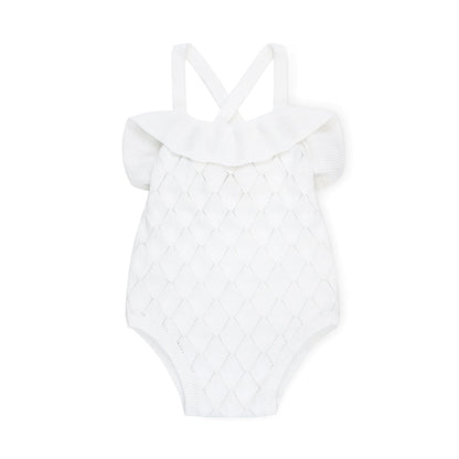 Baby Girl Ruffle Sweater Romper