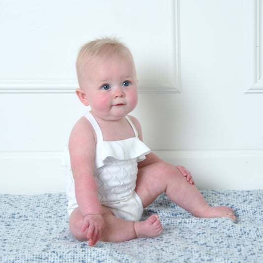 Baby Girl Ruffle Sweater Romper