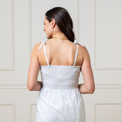 Women's Organic Smocked Button Front Jumpsuit
